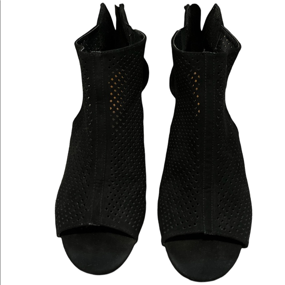 A.N.A. Black Peep Toe Wedge Booties Size 8.5
